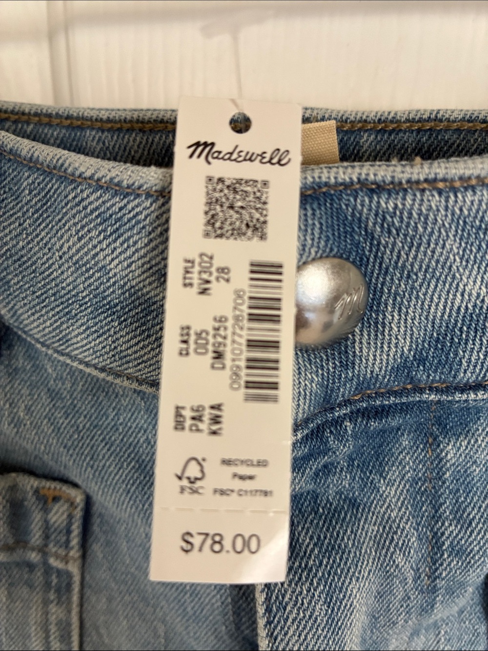 Madewell Light Blue Denim High-Rise Shorts - Picture 2 of 6